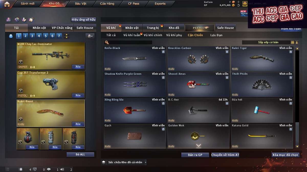 shop acc cf uy tin gia re
